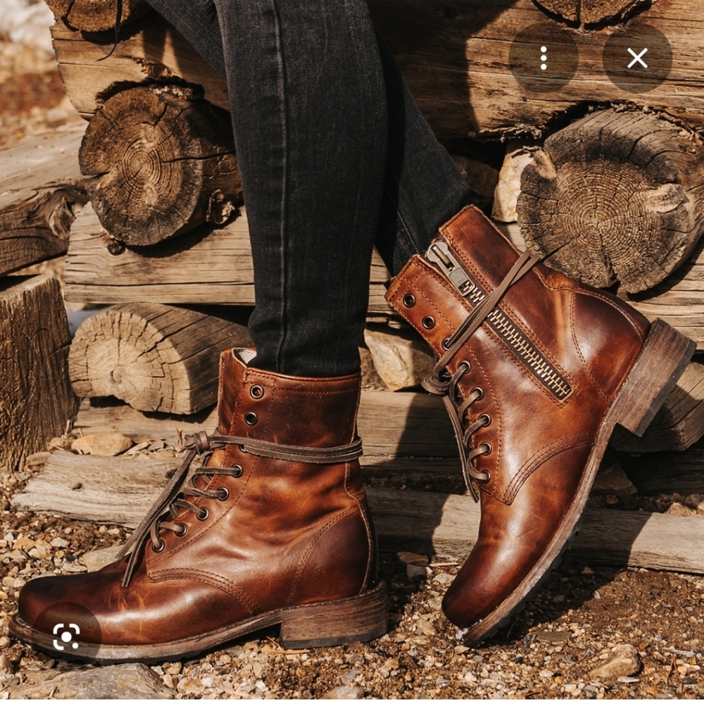 Freebird Women's Brown Leather Combat Boots